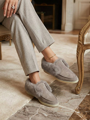 LORO PIANA Женские лоферы Open Walk с мехом норки