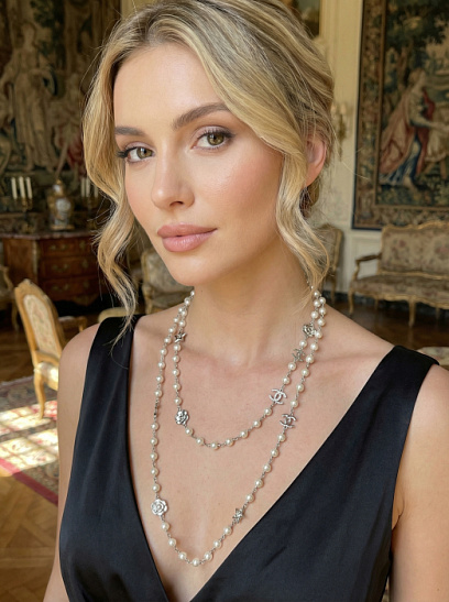 CHANEL Женское длинное колье со звёздами 25K 