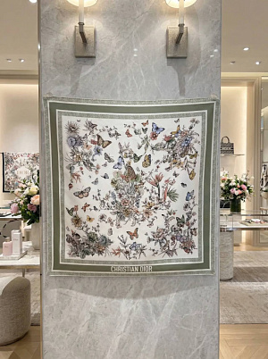 CHRISTIAN DIOR Женский платок из шёлка зеленый