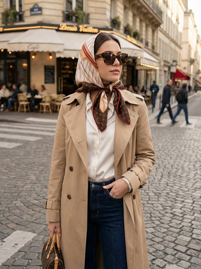 LOUIS VUITTON Женский платок из шёлка