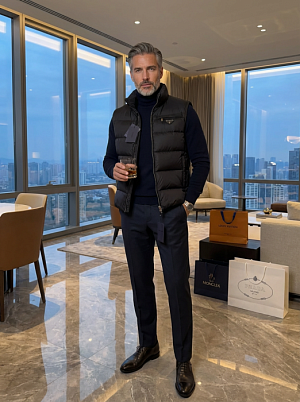 PRADA Мужской жилет в чёрном цвете