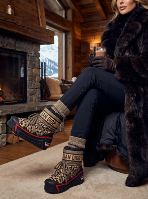 CHRISTIAN DIOR Женские ботинки луноходы леопардовые