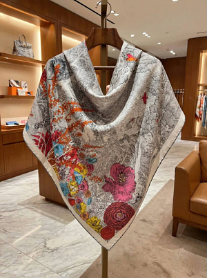 HERMES Женский платок из шёлка и кашемира