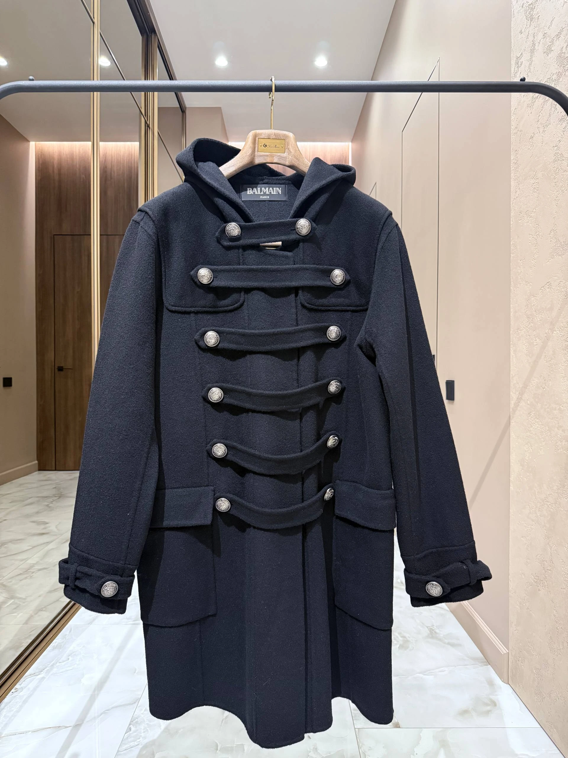 BALMAIN Мужское пальто из шерсти BALMAIN Мужское пальто из шерсти