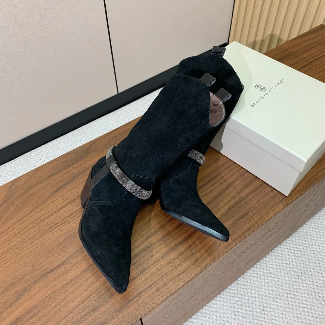 BRUNELLO CUCINELLI Женские замшевые сапоги BRUNELLO CUCINELLI Женские замшевые сапоги