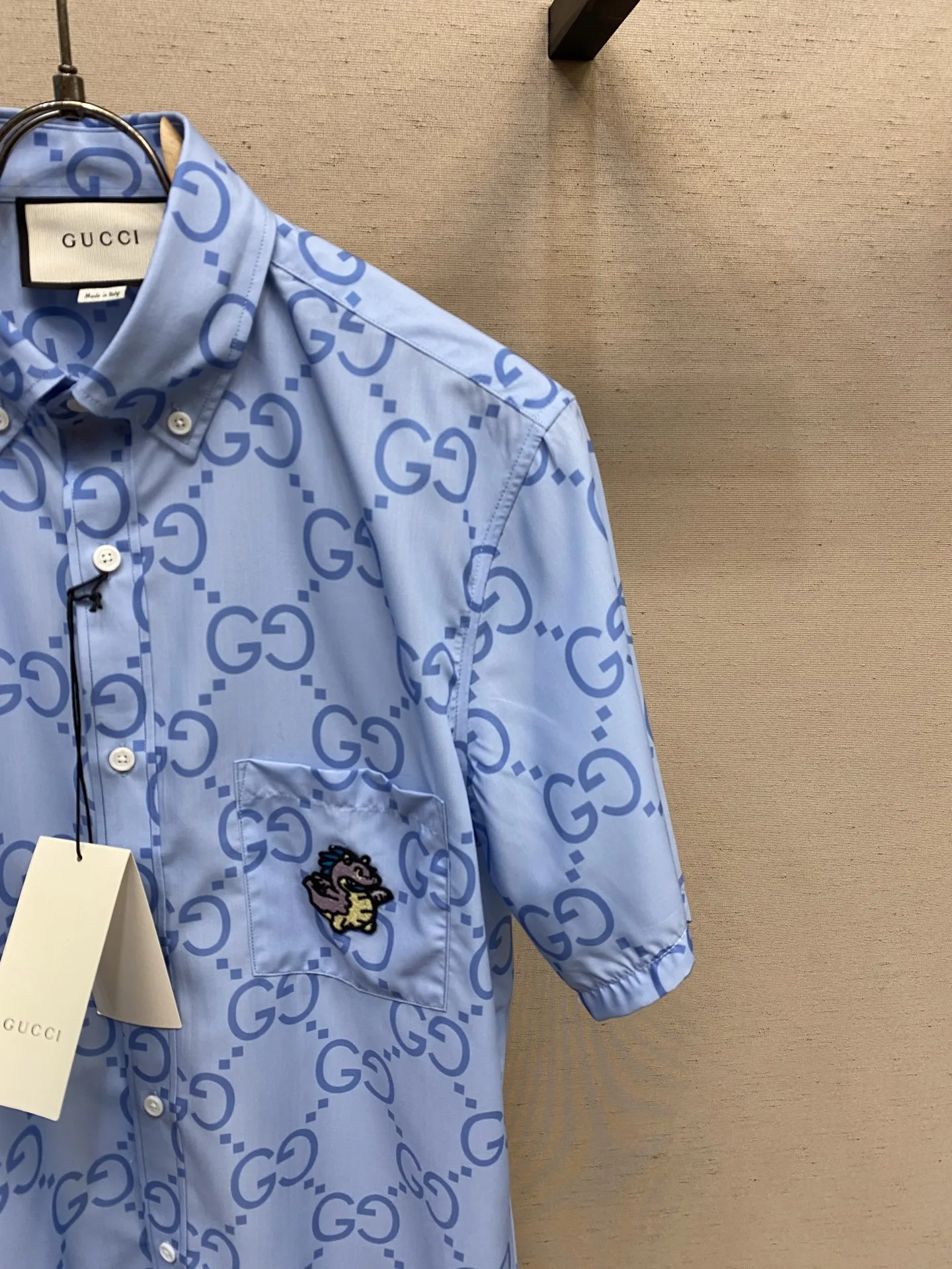 GUCCI Мужская рубашка Double G с принтом GUCCI Мужская рубашка Double G с принтом