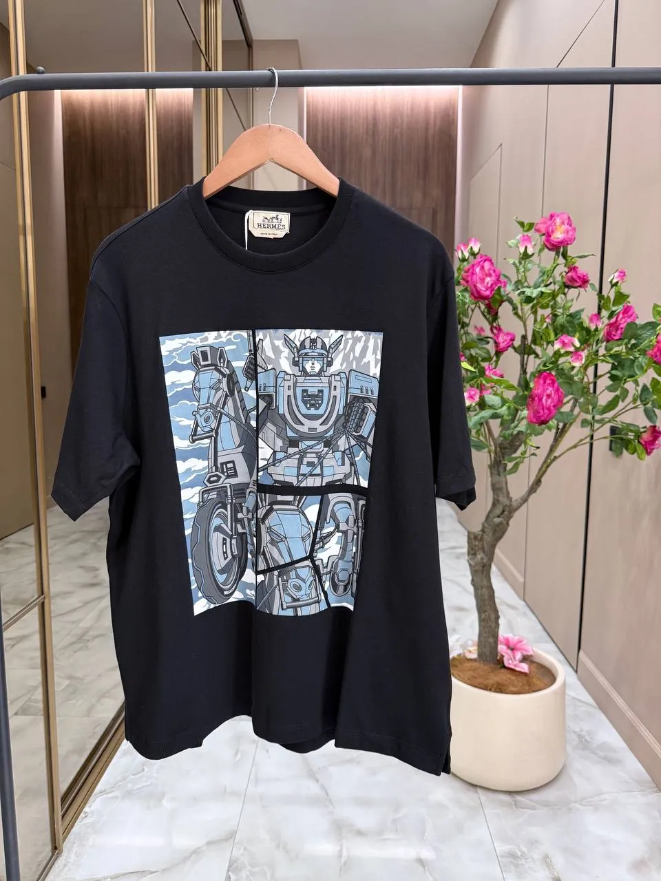 HERMES Мужская футболка с принтом HERMES Мужская футболка с принтом