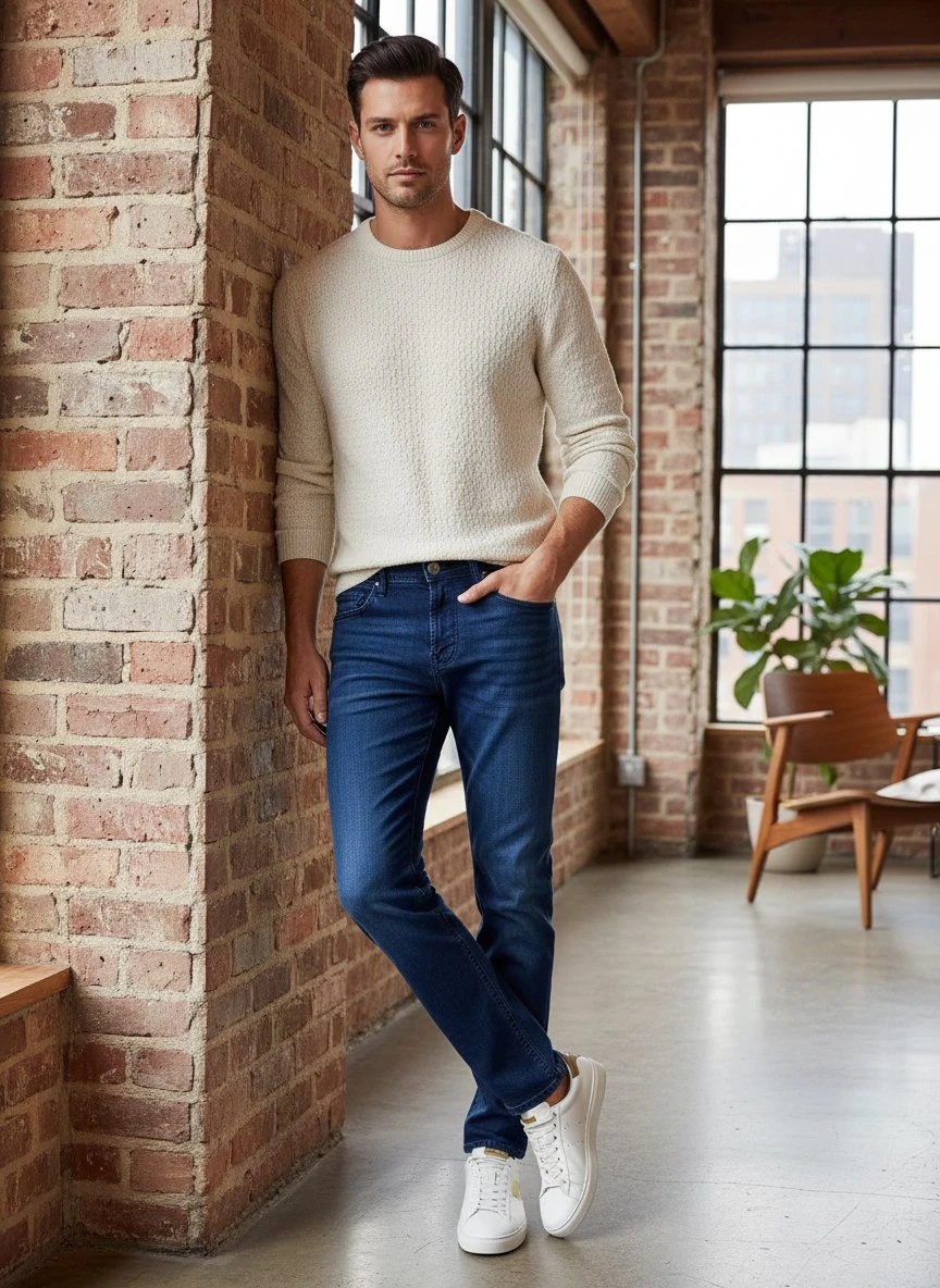 STEFANO RICCI Мужские джинсы синие STEFANO RICCI Мужские джинсы синие