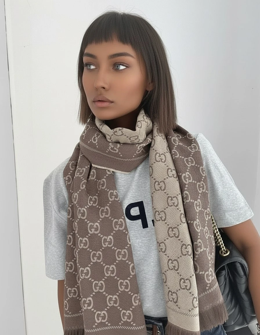 GUCCI Женский жаккардовый шарф 