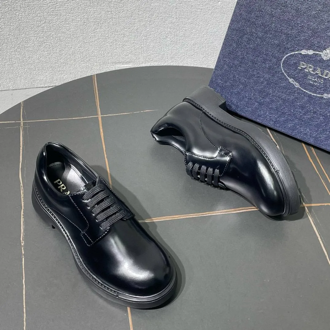 PRADA Мужские туфли-дерби из импортной коровьей кожи