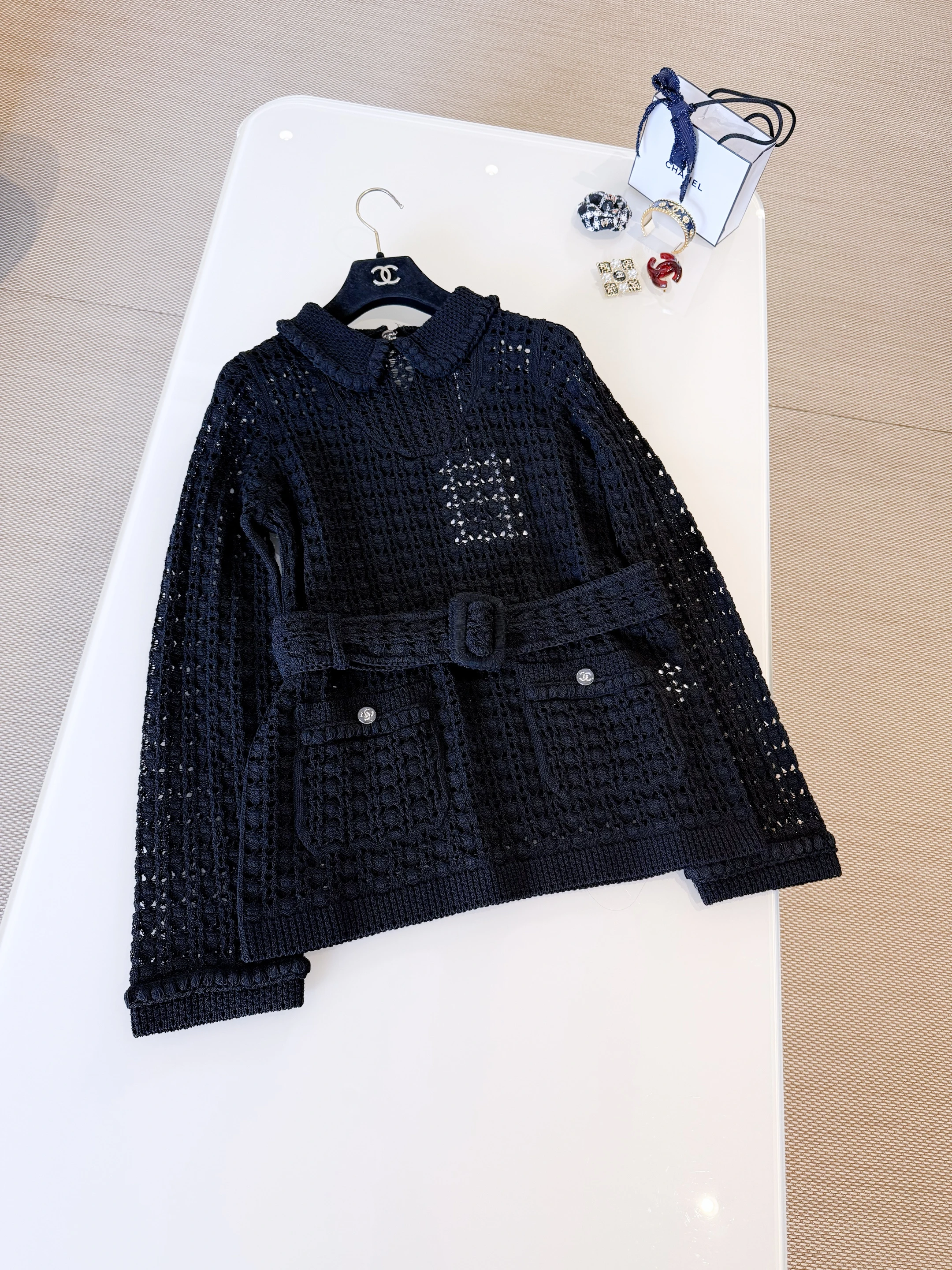 CHANEL Женский ажурный кардиган