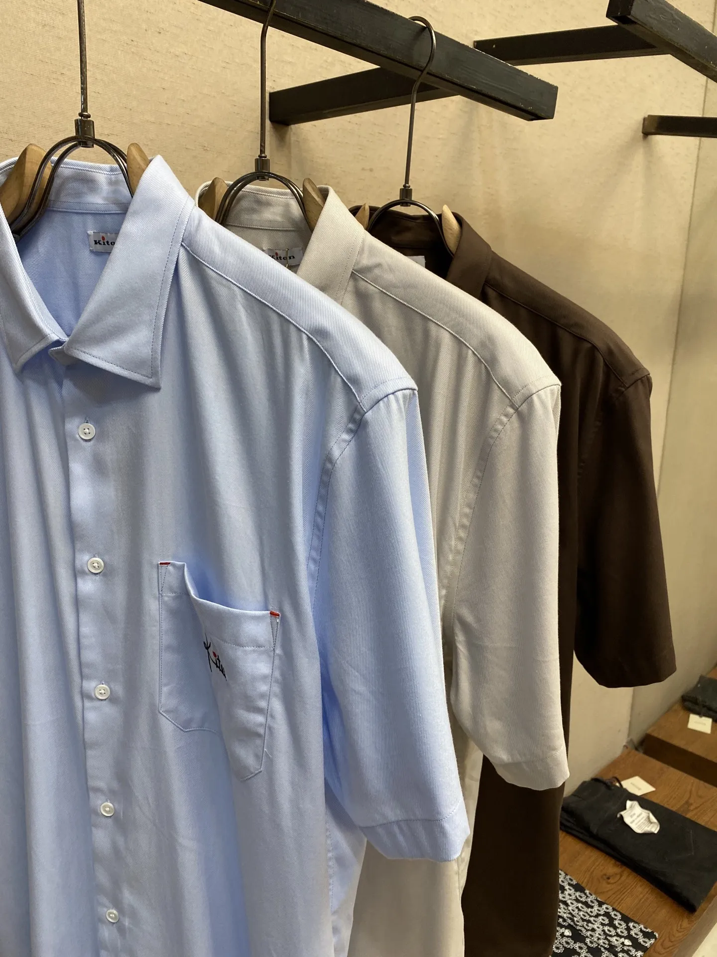 KITON Мужская рубашка хлопок и кашемир