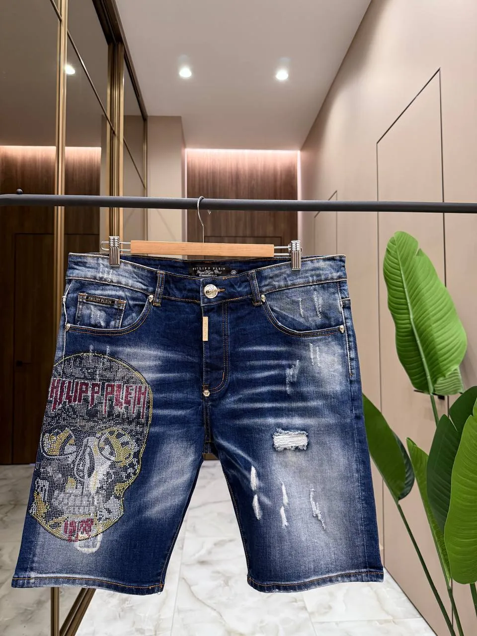 PHILIPP PLEIN Мужские джинсовые шорты PHILIPP PLEIN Мужские джинсовые шорты