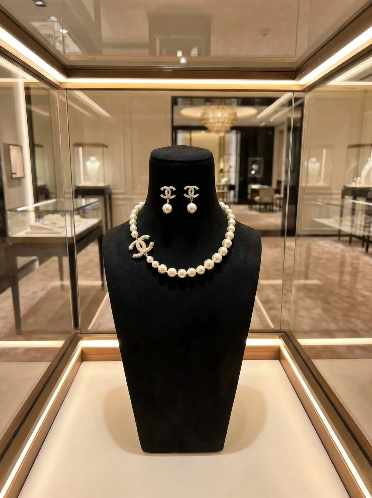 CHANEL Женское колье из латуни и жемчуга CHANEL Женское колье из латуни и жемчуга