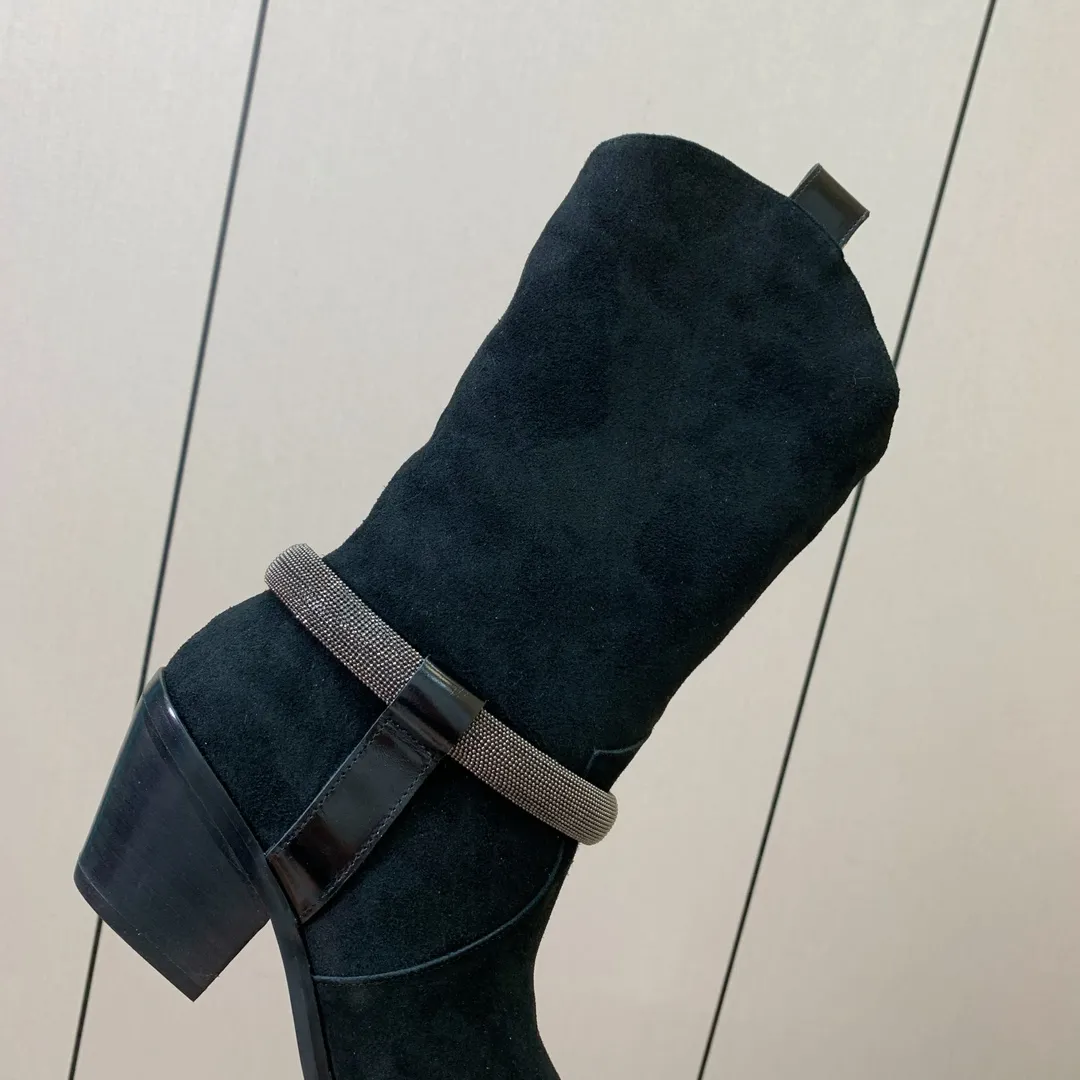 BRUNELLO CUCINELLI Женские замшевые сапоги BRUNELLO CUCINELLI Женские замшевые сапоги