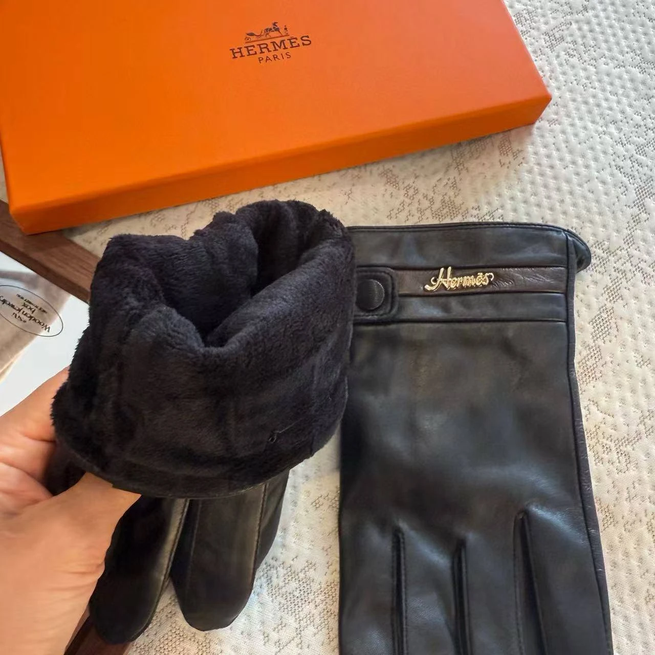 HERMES Мужские утеплённые перчатки HERMES Мужские утеплённые перчатки