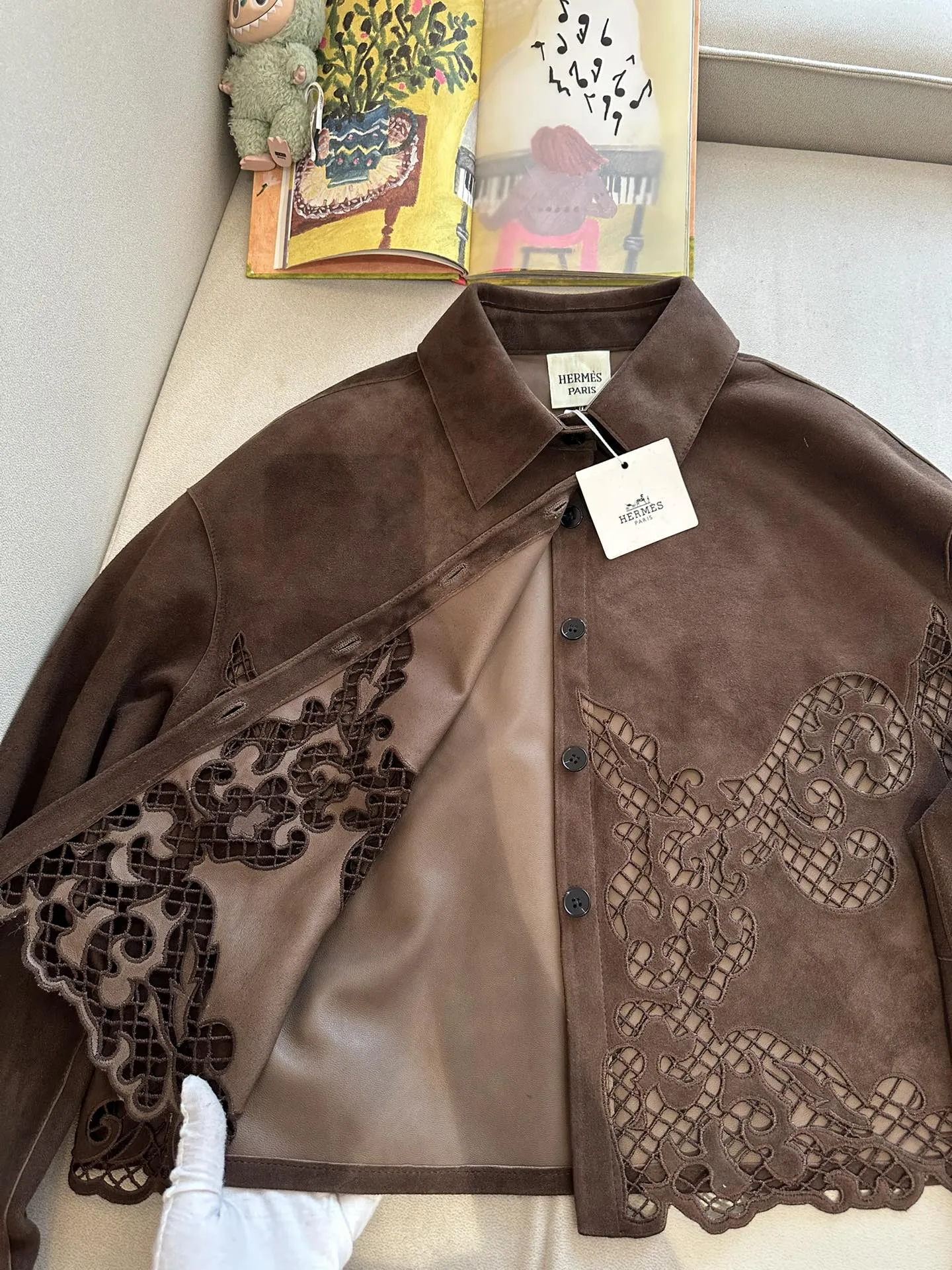 HERMES Женская рубашка из замши