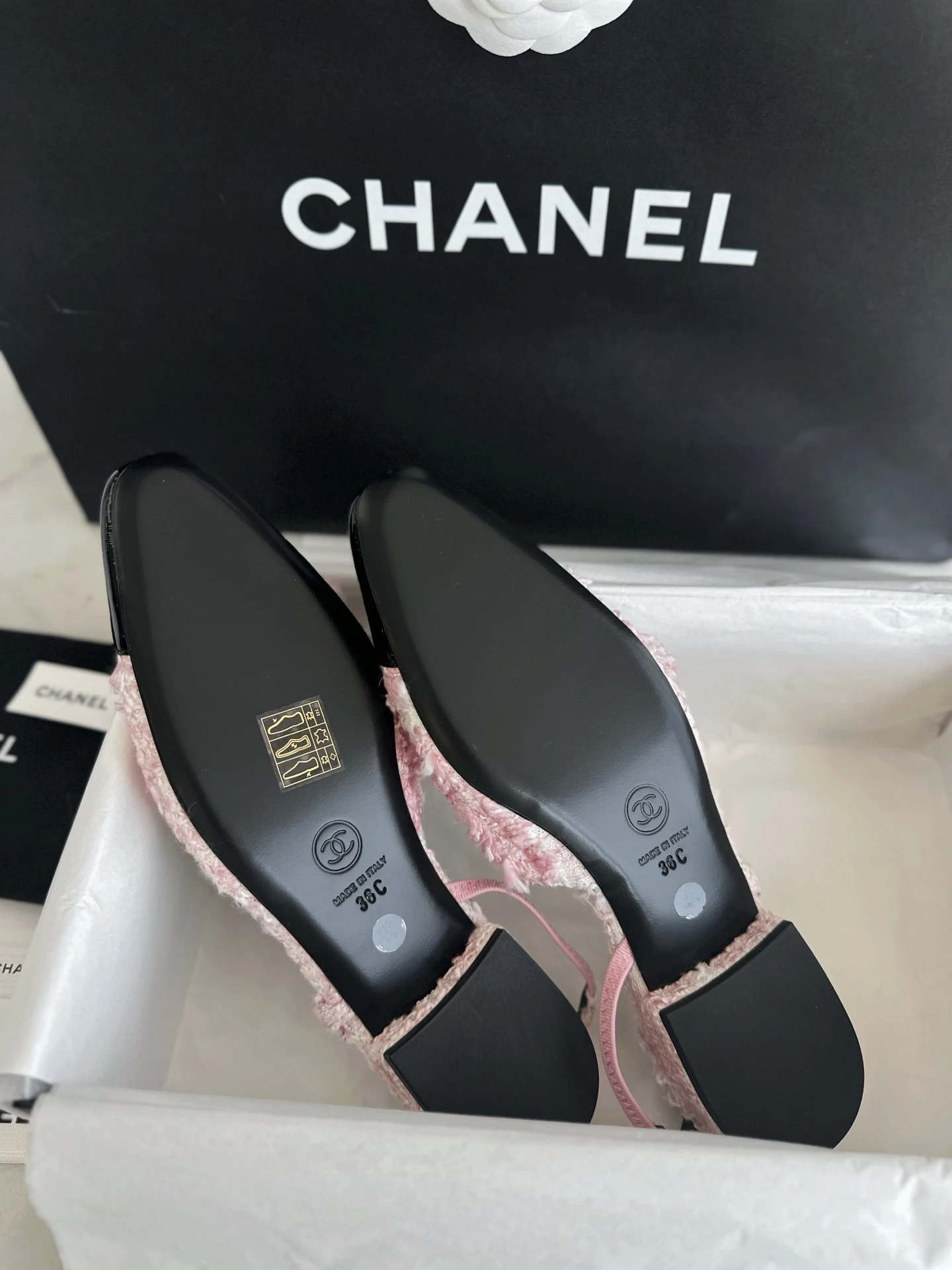 CHANEL Женские туфли слингбэки из твида