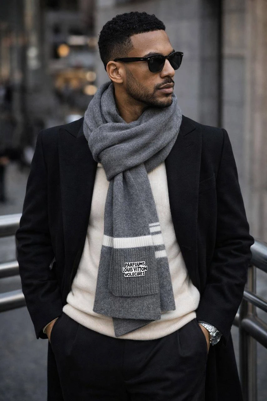 LOUIS VUITTON Мужской шарф из кашемира 