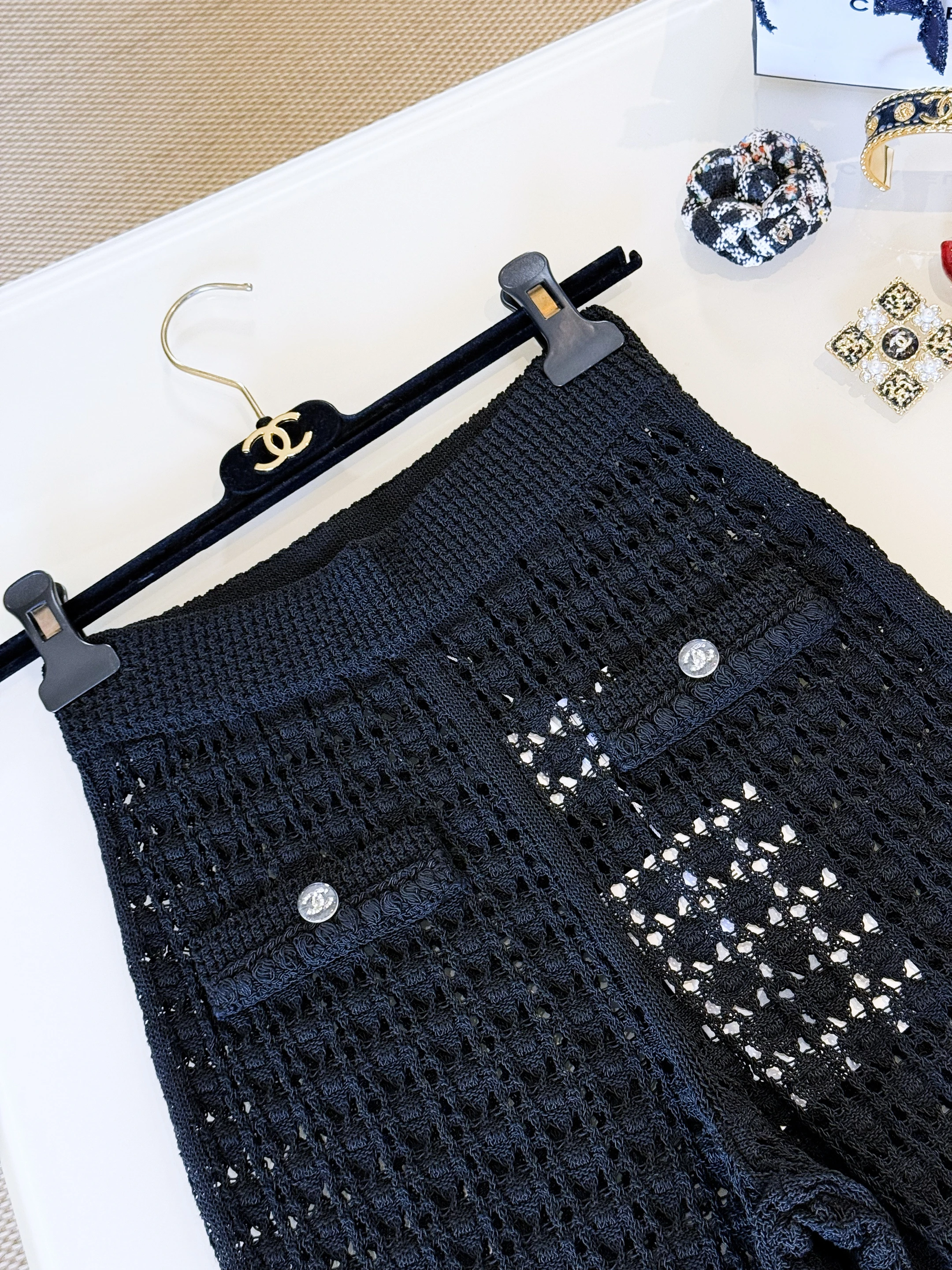 CHANEL Женские ажурные брюки 