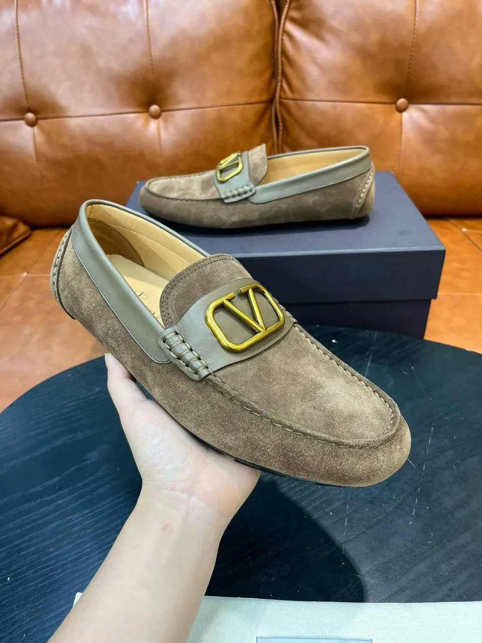 VALENTINO Мужские замшевые мокасины