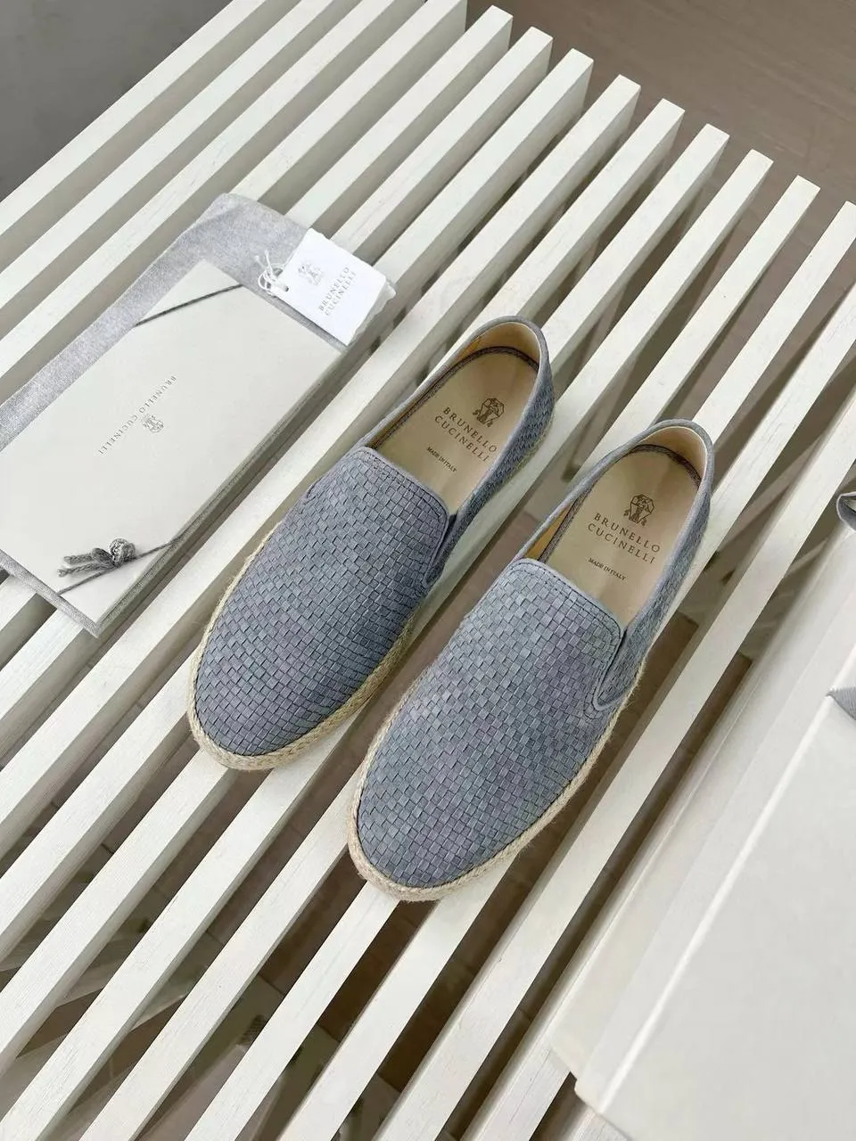 BRUNELLO CUCINELLI Мужские плетёные эспадрильи BRUNELLO CUCINELLI Мужские плетёные эспадрильи