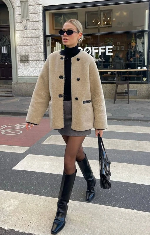 THE ROW Женская кожаная дублёнка из меха THE ROW Женская кожаная дублёнка из меха