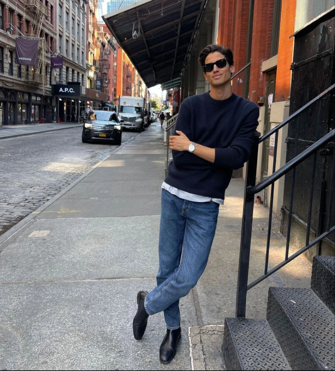 ERMENEGILDO ZEGNA Мужской свитер из кашемира с круглым воротом