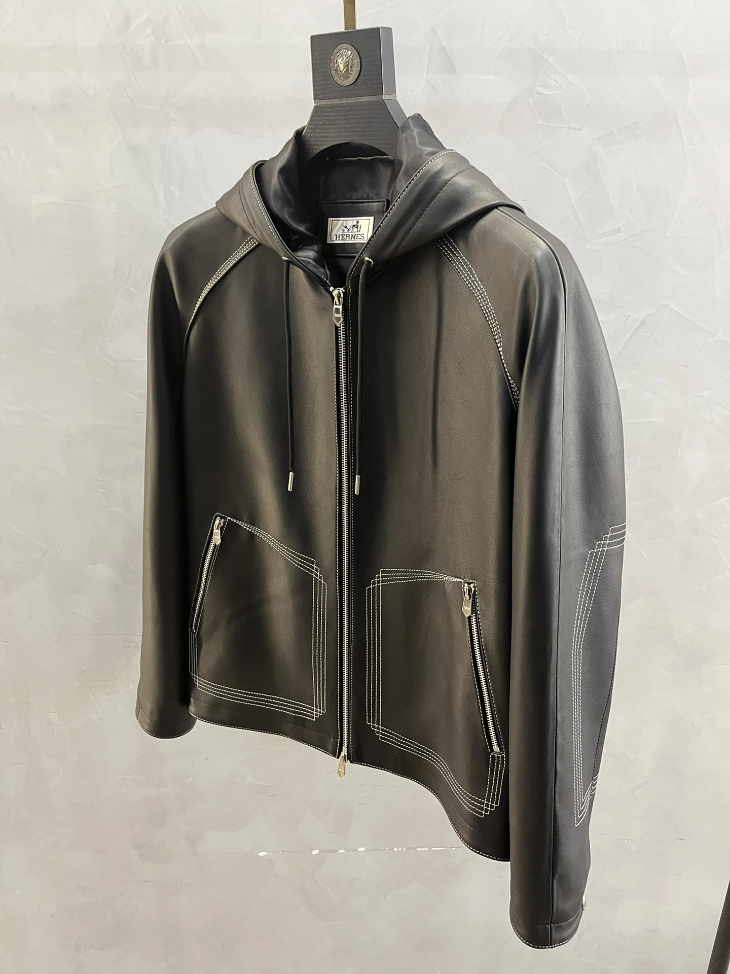 HERMES Мужская кожаная куртка HERMES Мужская кожаная куртка