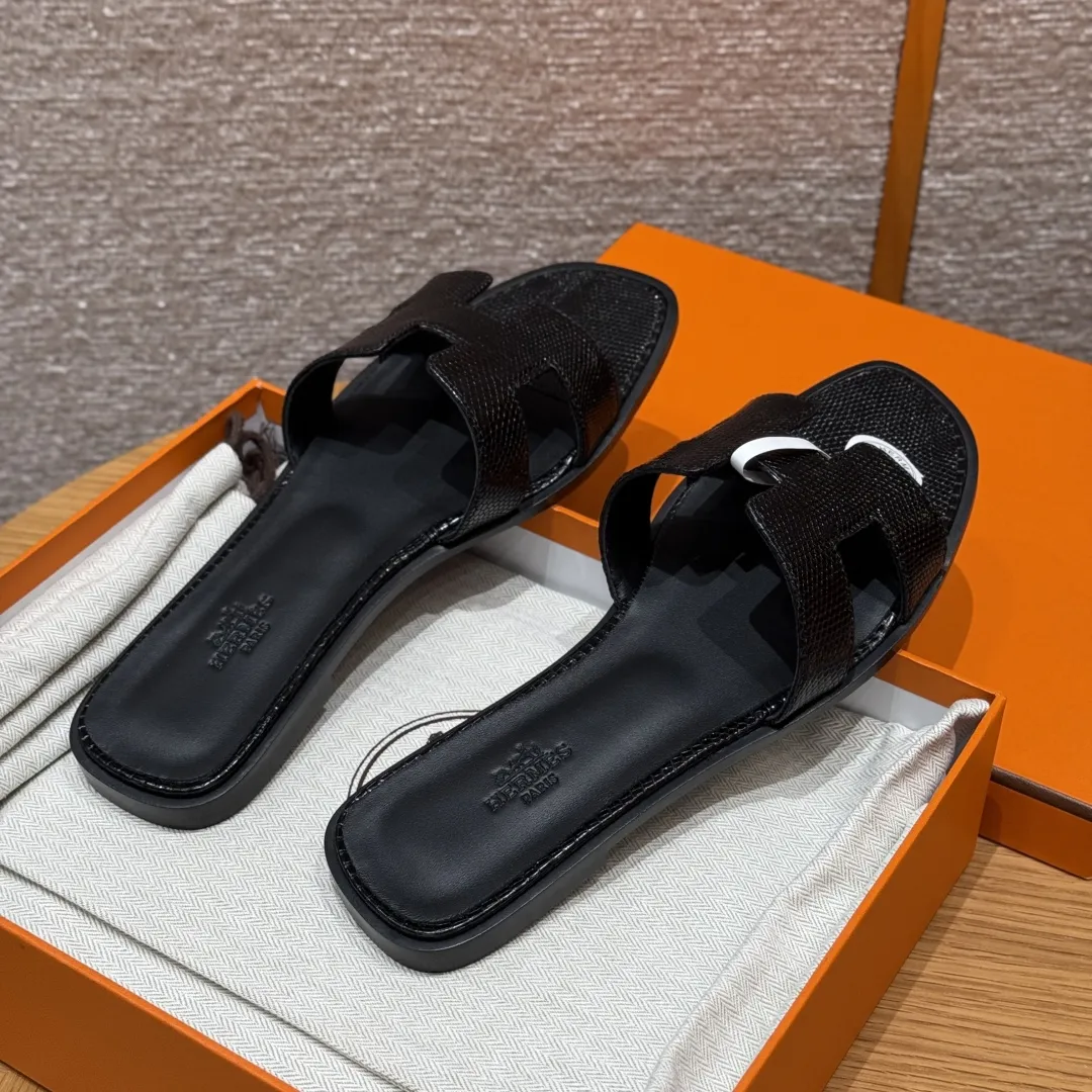 HERMES Женские сандалии Oran кожа ящерицы 