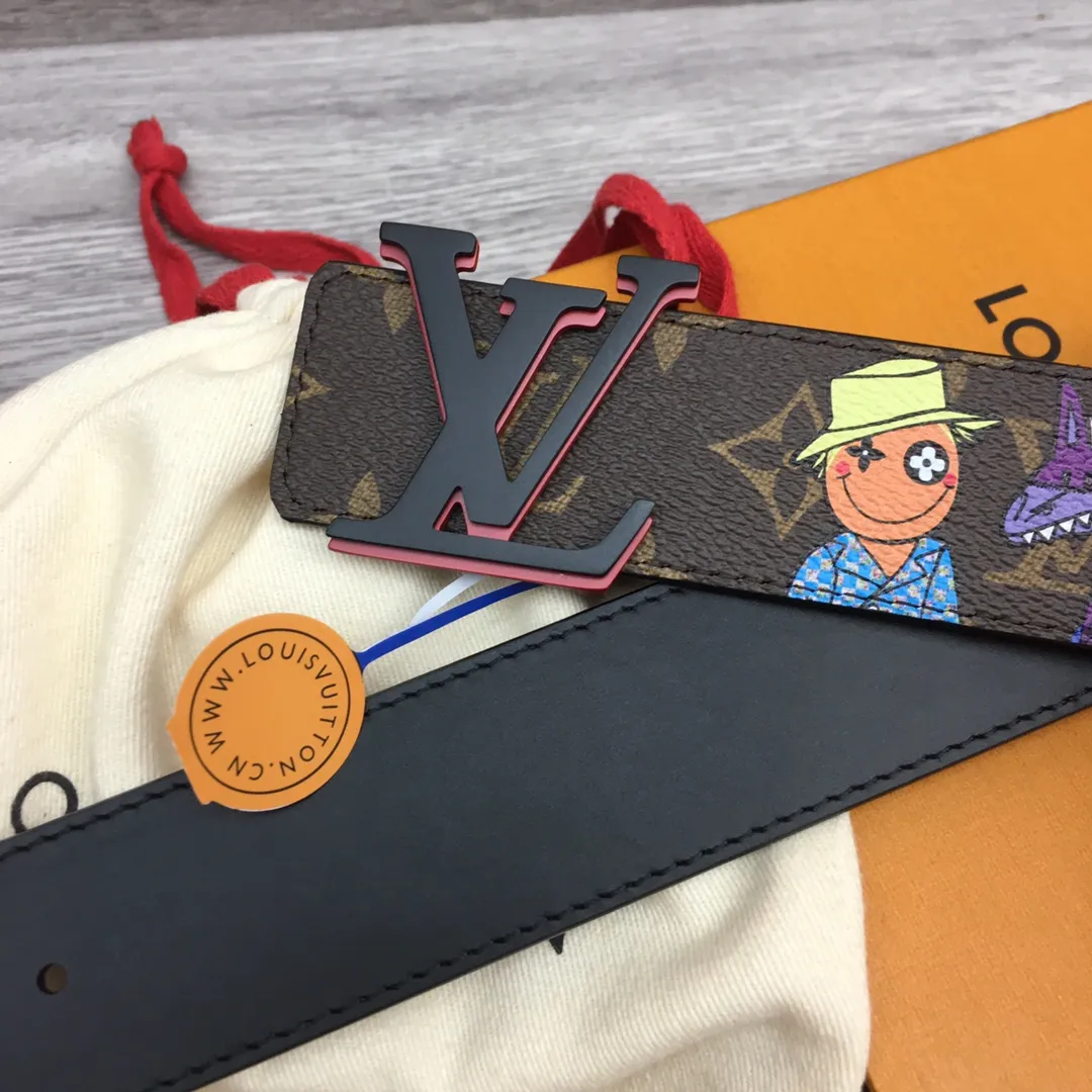 LOUIS VUITTON Мужской ремень с принтом мультипликационных персонажей LOUIS VUITTON Мужской ремень с принтом мультипликационных персонажей