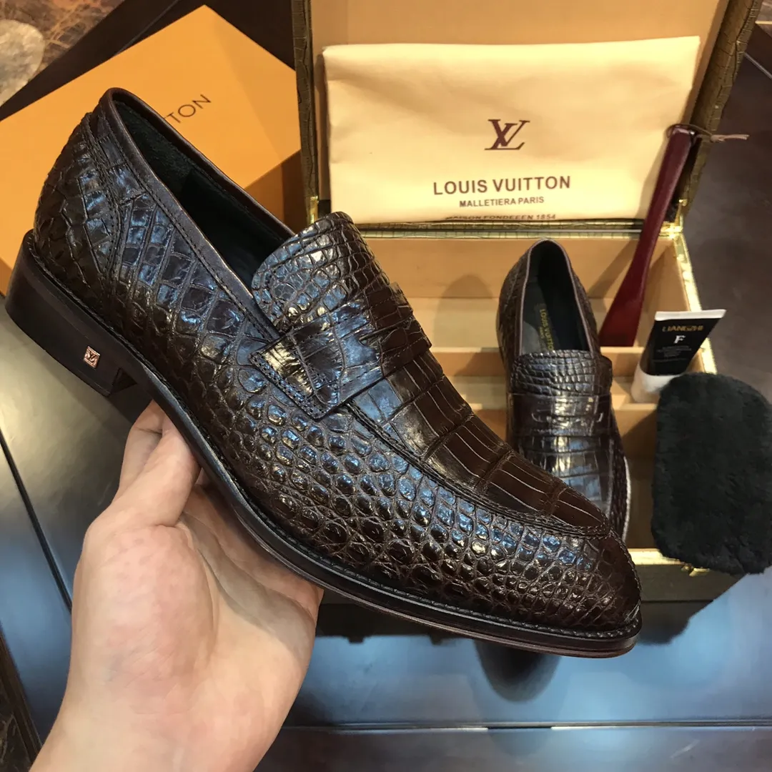 LOUIS VUITTON Мужские туфли из кожи крокодила LOUIS VUITTON Мужские туфли из кожи крокодила