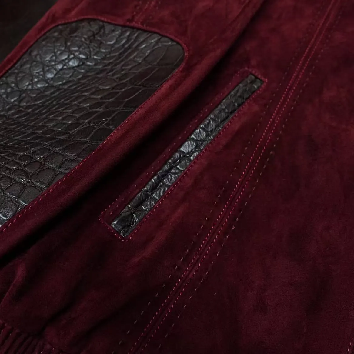 STEFANO RICCI Мужская куртка замша и кожа крокодила STEFANO RICCI Мужская куртка замша и кожа крокодила