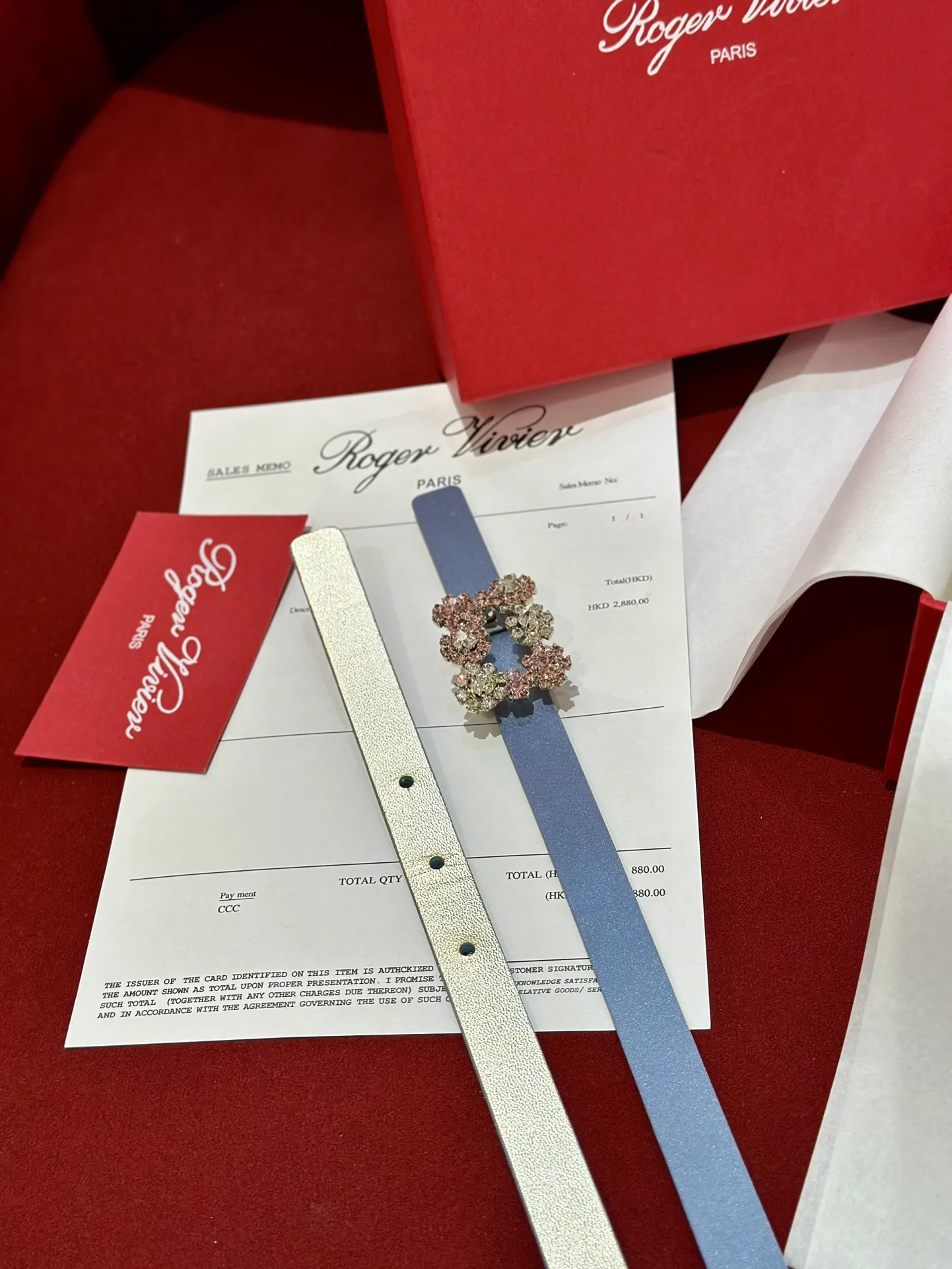 ROGER VIVIER Женский ремень с пряжкой Flower Strass 