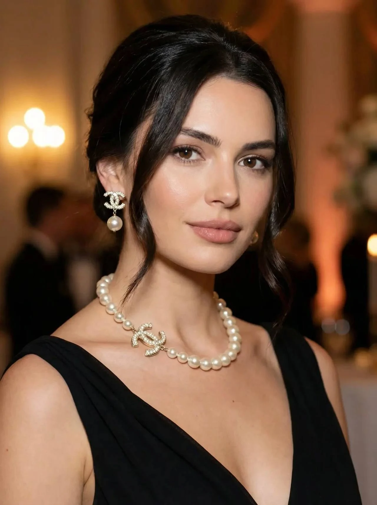 CHANEL Женское колье из латуни и жемчуга CHANEL Женское колье из латуни и жемчуга