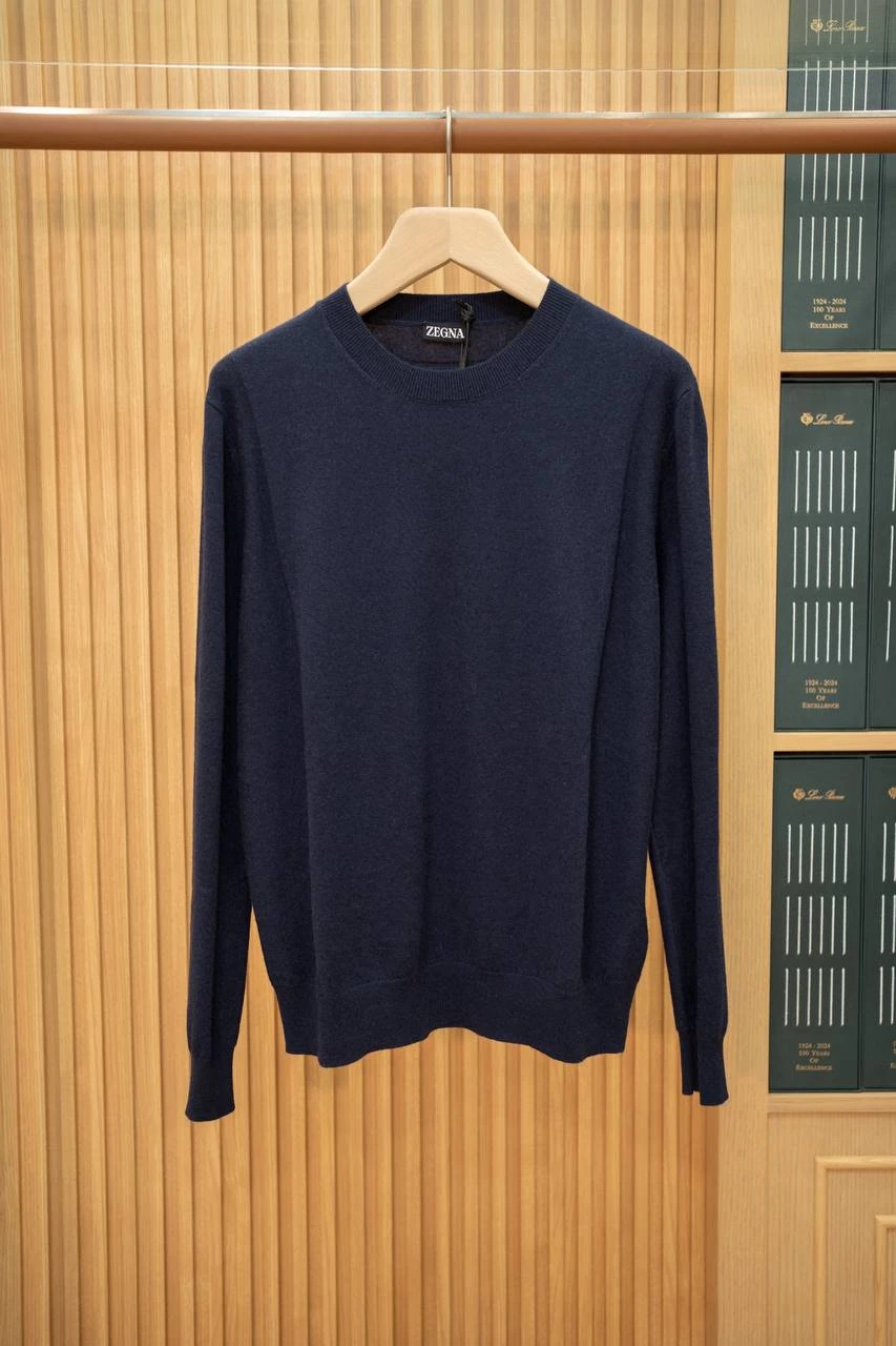 ERMENEGILDO ZEGNA Мужской свитер из кашемира с круглым воротом
