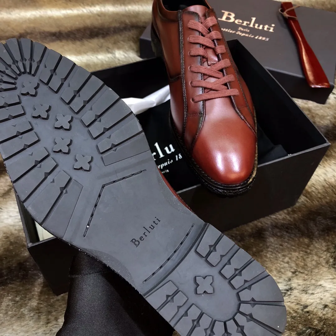 BERLUTI Мужские туфли из кожи тайского сиамского крокодила BERLUTI Мужские туфли из кожи тайского сиамского крокодила