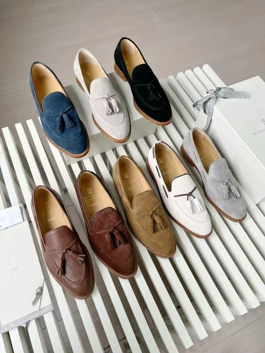  BRUNELLO CUCINELLI Мужские мокасины из замши с кисточками