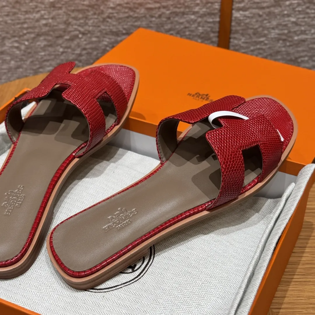 HERMES Женские сандалии Oran кожа ящерицы 