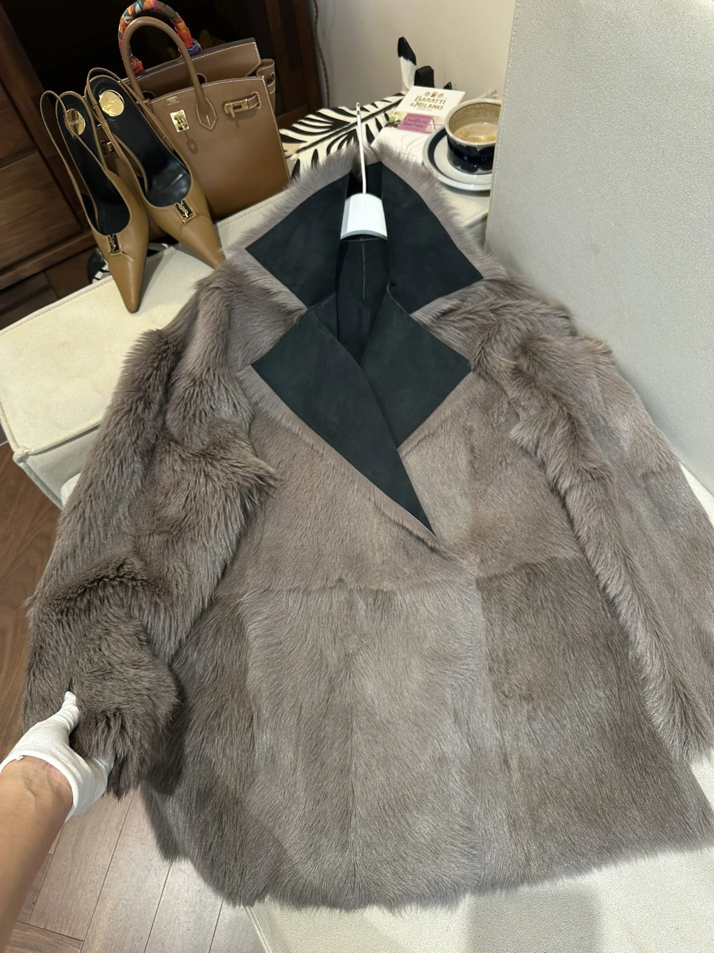 THE ROW Женская дублёнка с мехом лисы карамельная