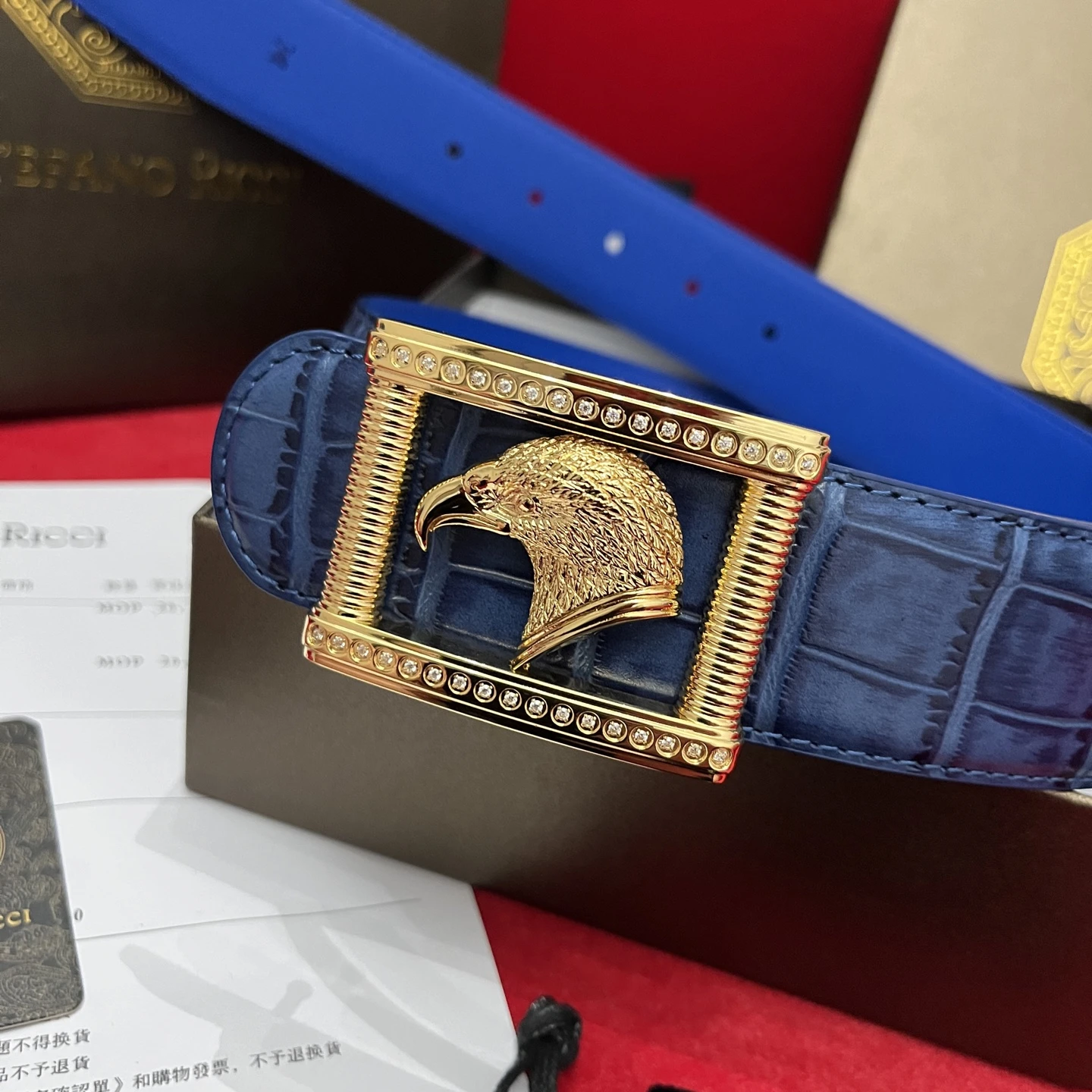 STEFANO RICCI Мужской ремень с тиснением под крокодила STEFANO RICCI Мужской ремень с тиснением под крокодила