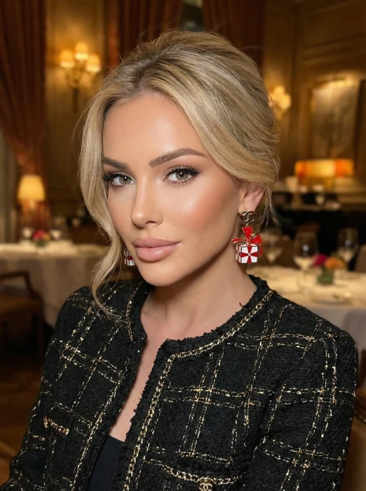 CHANEL Женские серьги из латуни кубики с бантиком