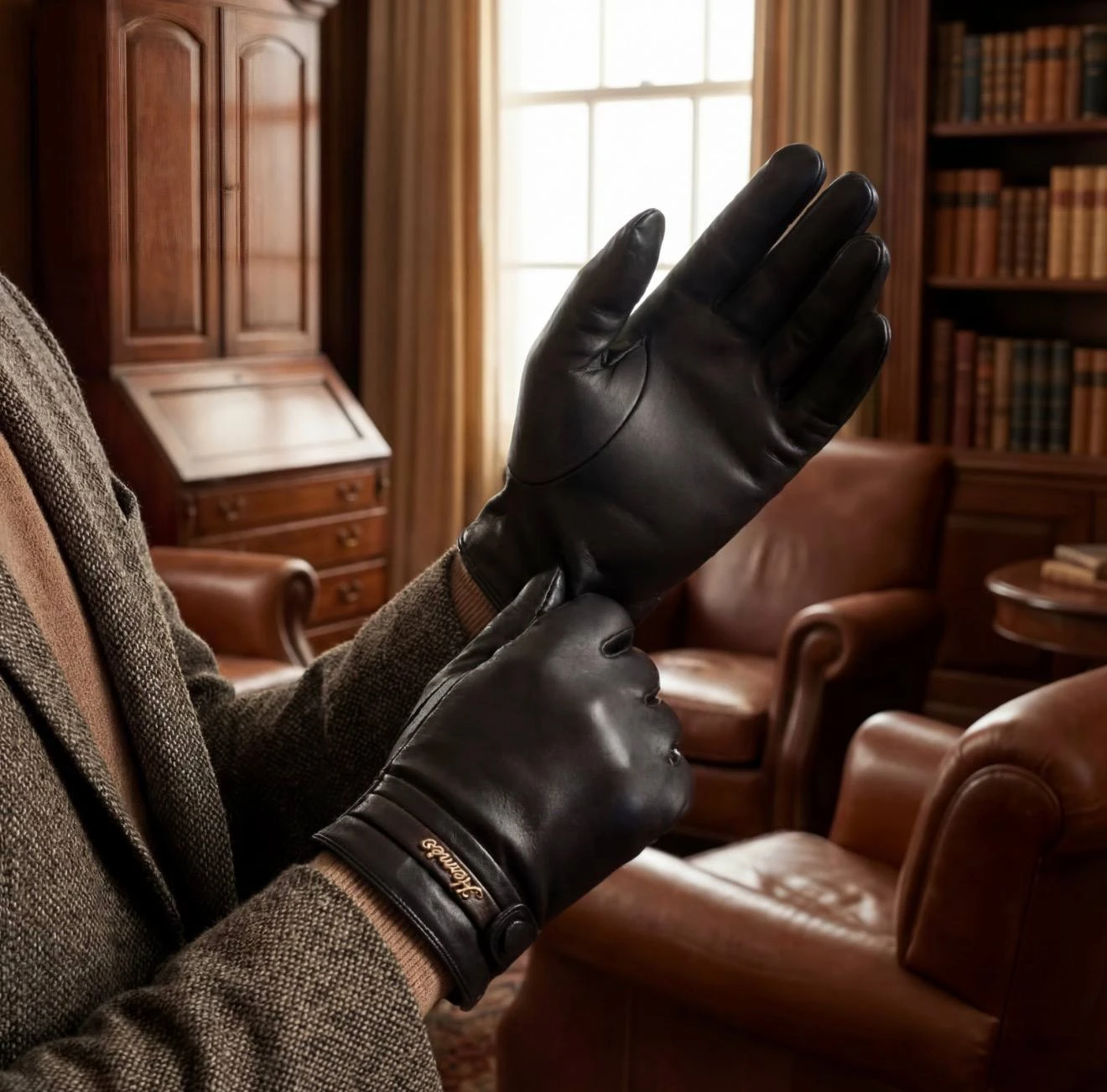 HERMES Мужские утеплённые перчатки HERMES Мужские утеплённые перчатки