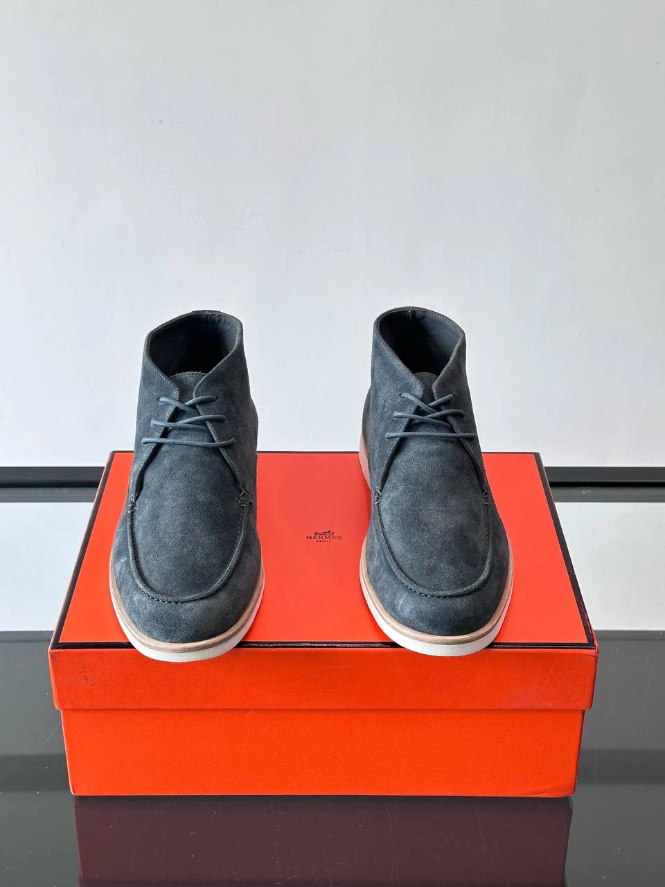 HERMES Мужские замшевые ботинки 