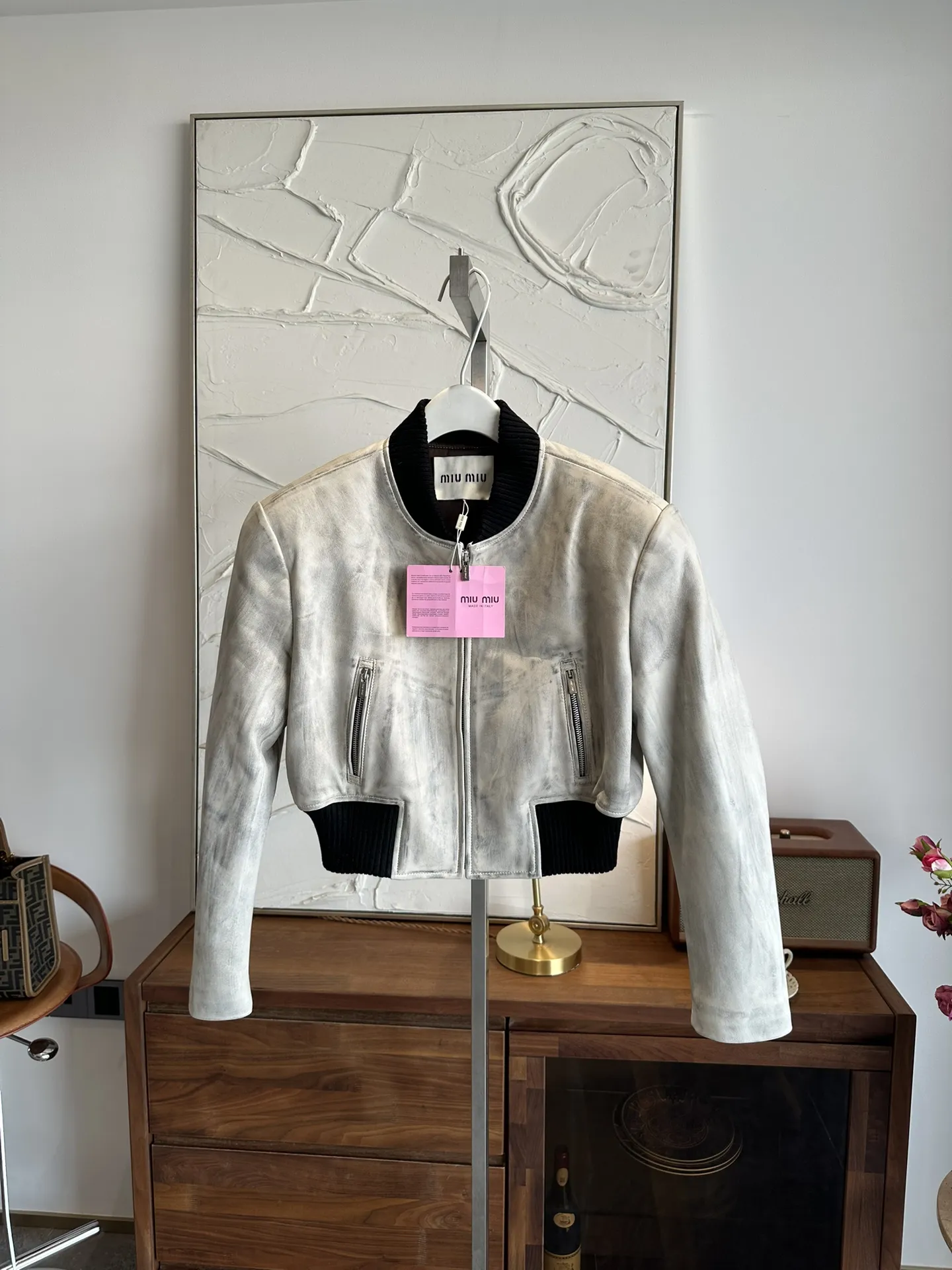 MIU MIU Женская кожаная куртка MIU MIU Женская кожаная куртка