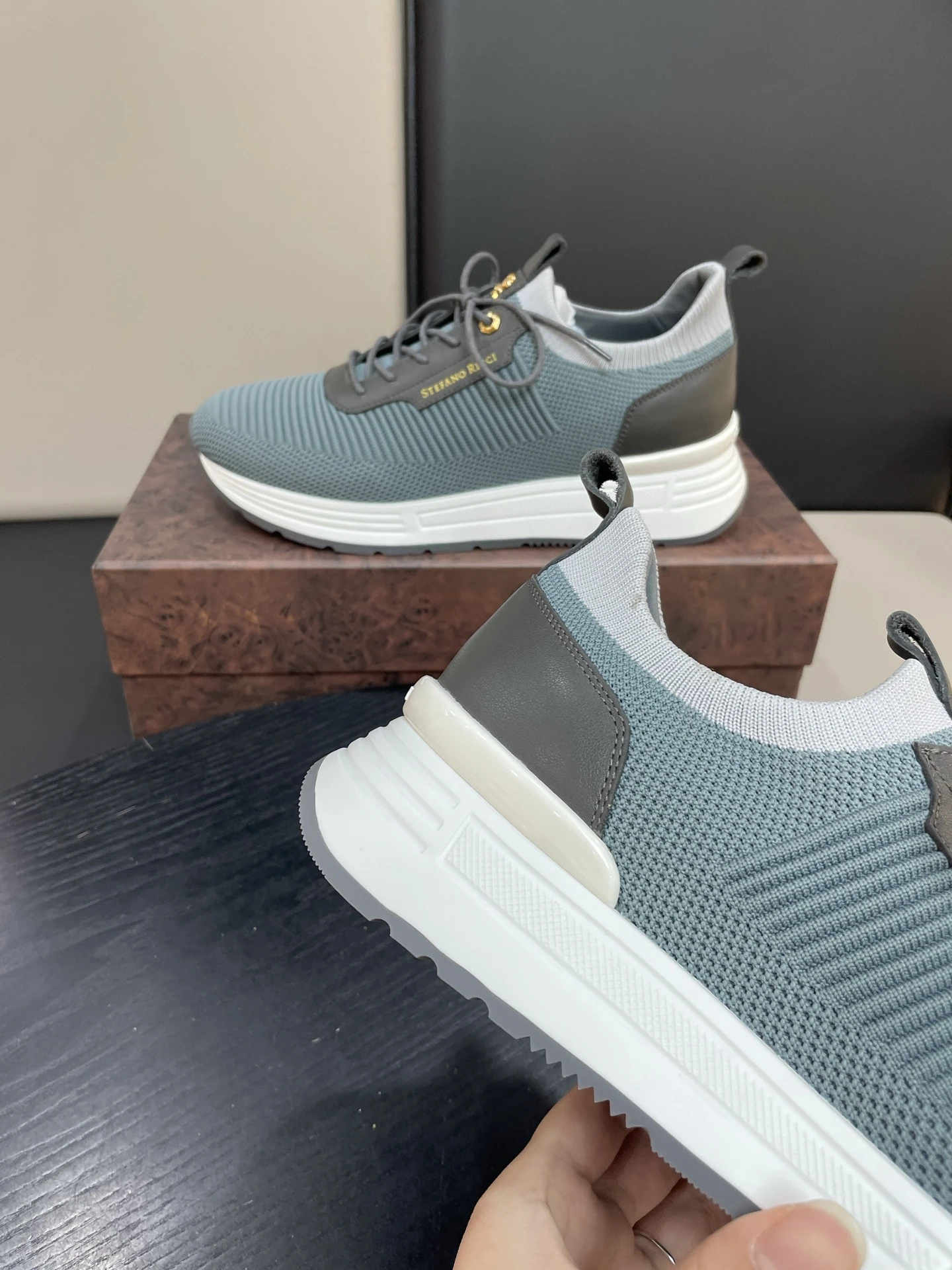 STEFANO RICCI Мужские кроссовки из трикотажа