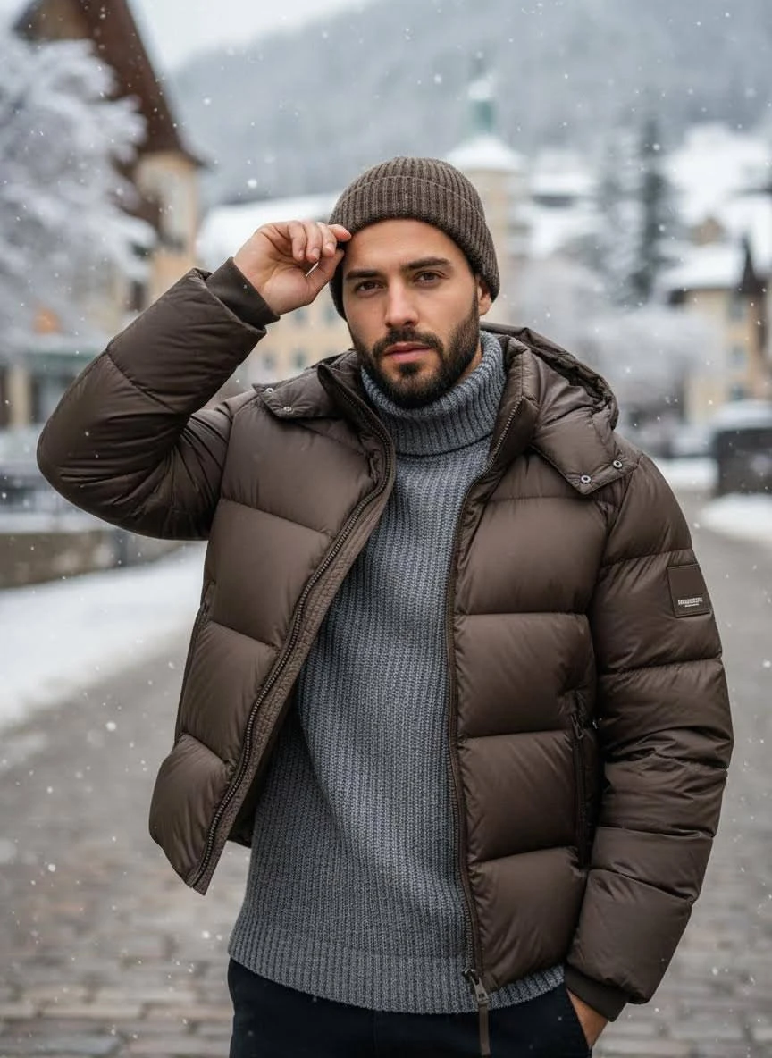 BURBERRY Мужской пуховик с пуховым наполнителем BURBERRY Мужской пуховик с пуховым наполнителем