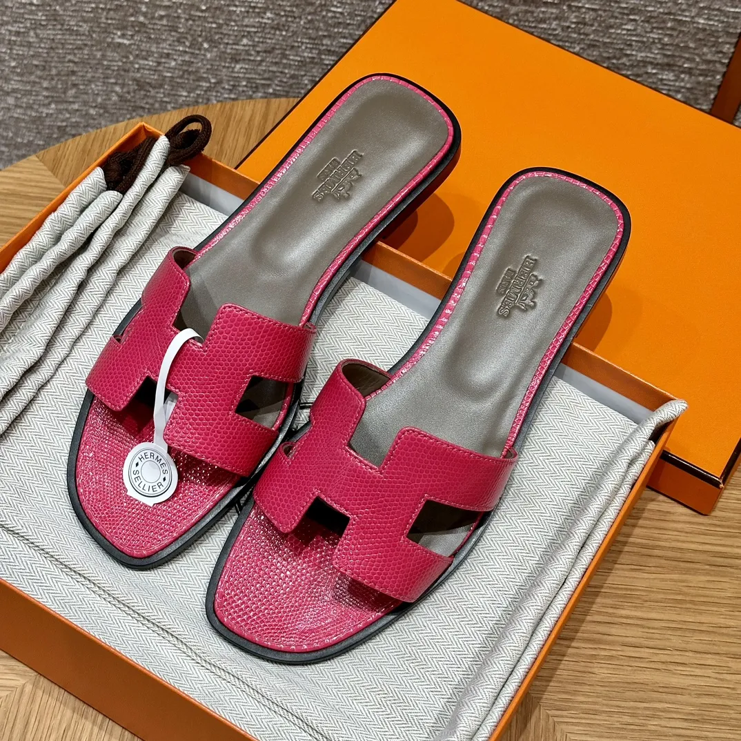 HERMES Женские сандалии Oran кожа ящерицы 