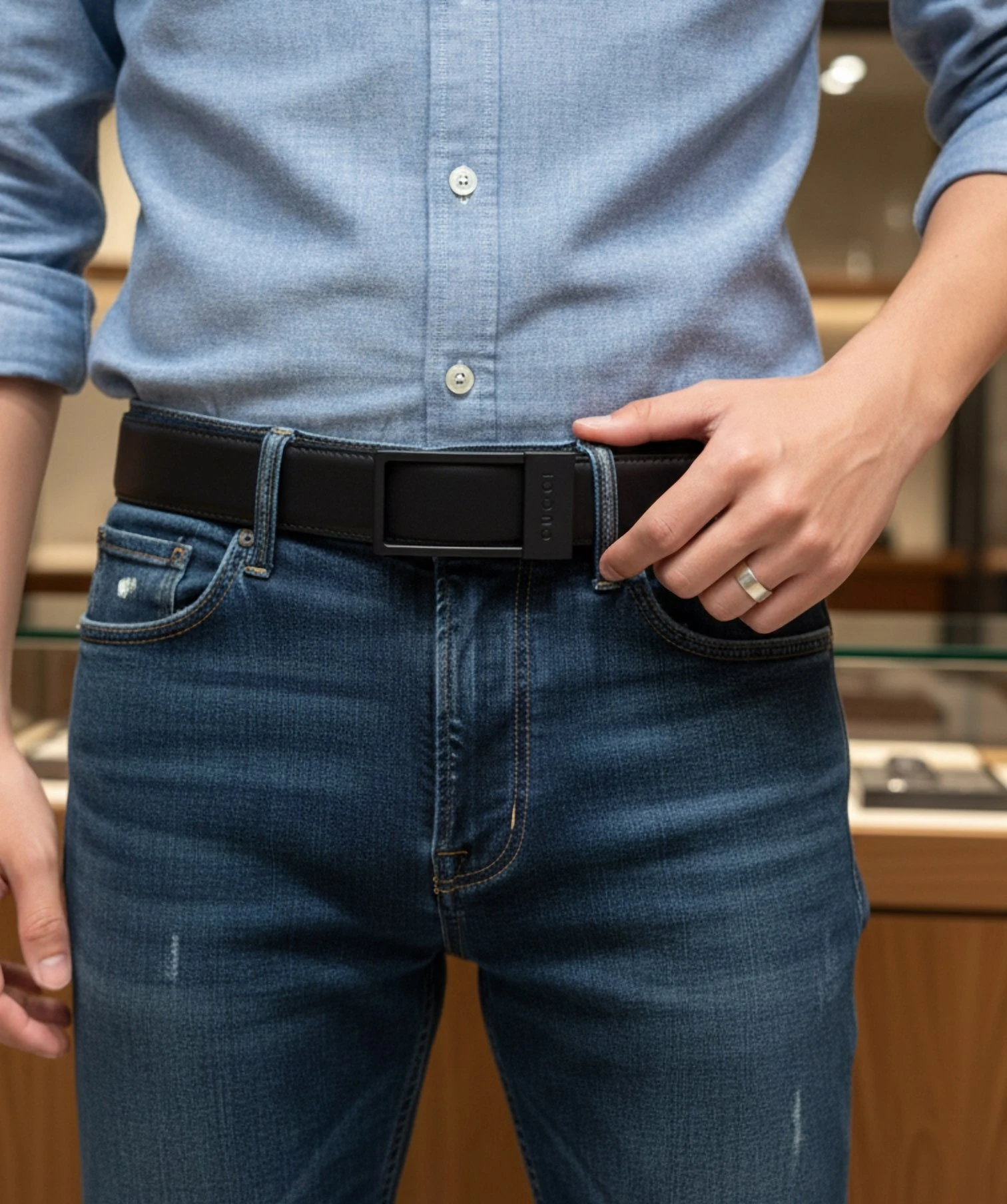 GUCCI Мужской ремень с повторяющимся узором GG