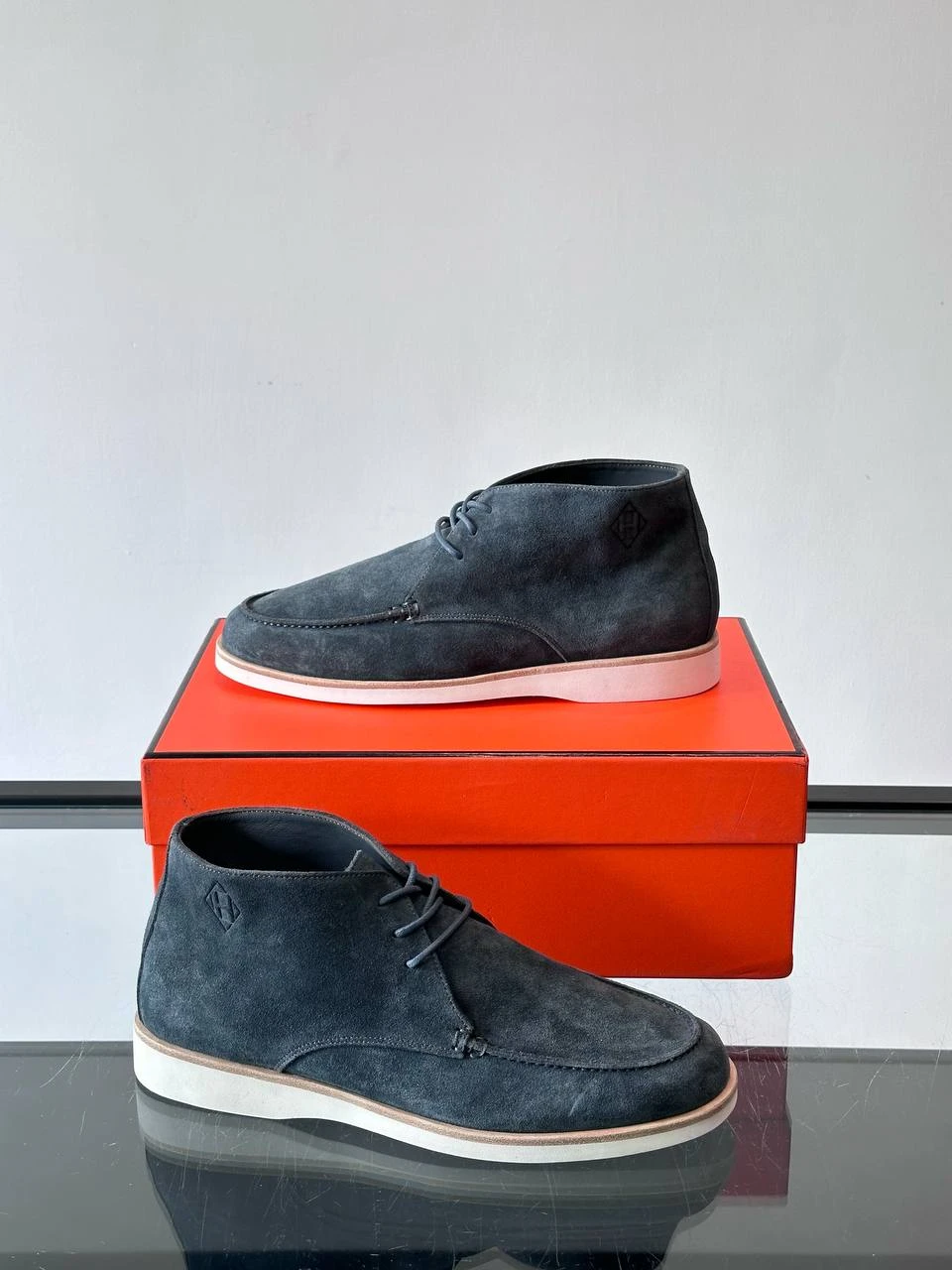 HERMES Мужские замшевые ботинки 